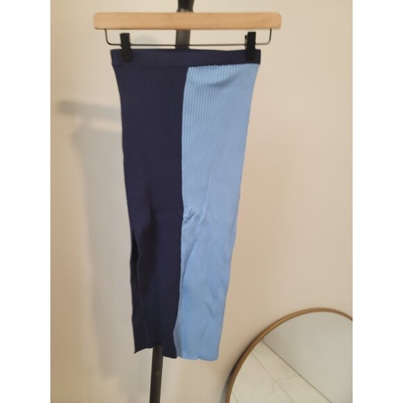 Staud Lorraine Skirt Blue Navy Blue Midi Rib Knit XS - Picture 3 of 6